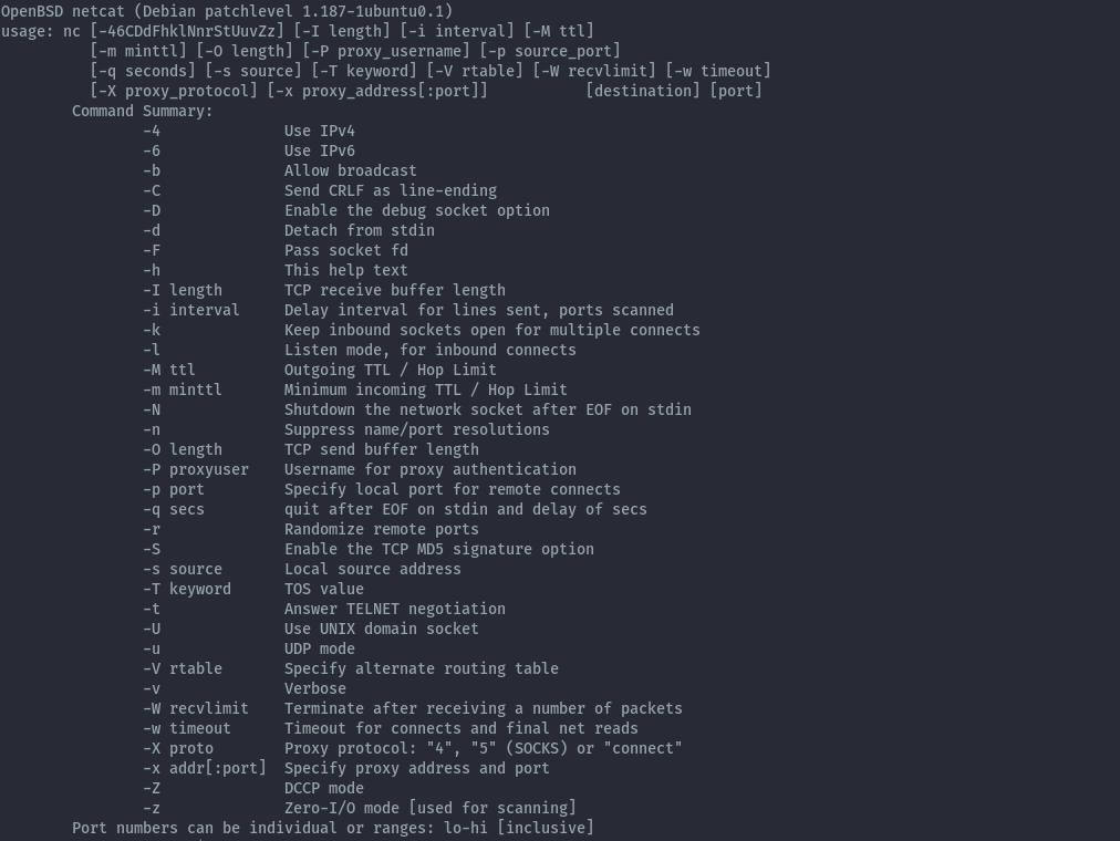 nc netcat options