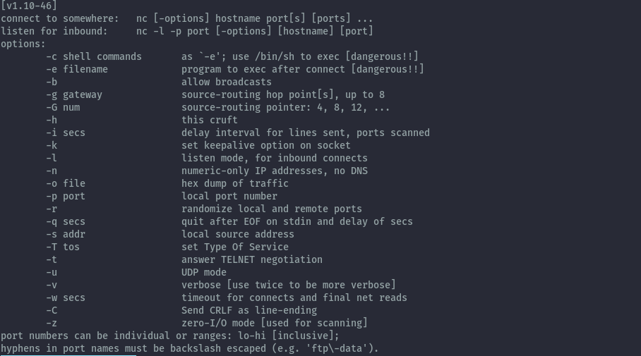 nc netcat options