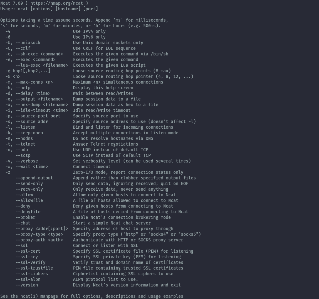 port used by netcat windows listen